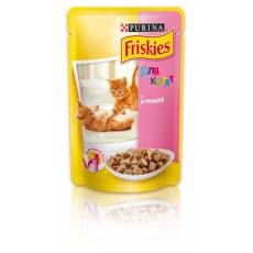 Friskies (Фріскіс) Консервований порційний повнораціонний корм для кошенят з куркою. Шматочки у підливці 100 г